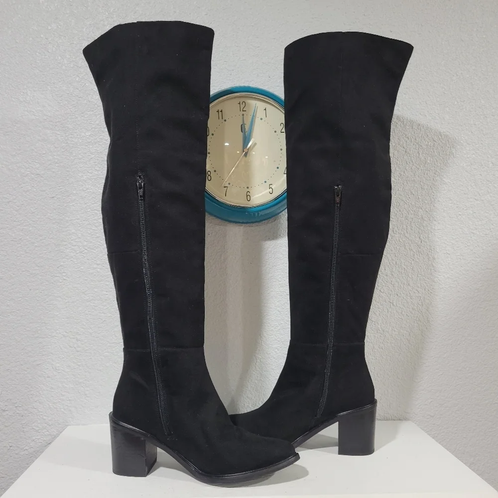 Seychelles Paradise City Leather Over the Knee Boots Black 7